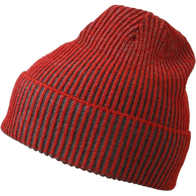 Myrtle Beach Myrtle Beach Men's Ribbed Beanie in Dark Red - 2