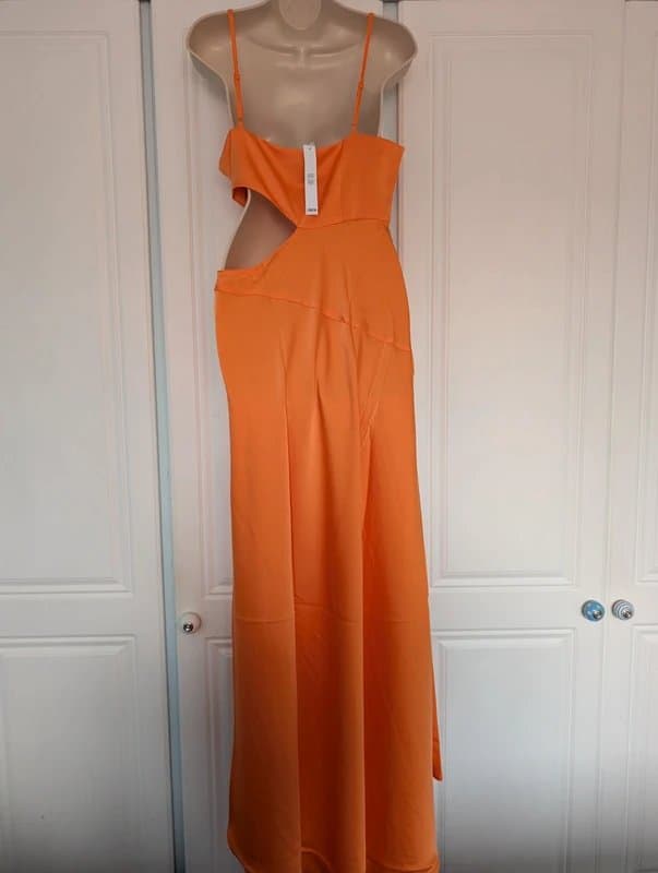 ASOS ASOS Design satin cowl midaxi dress with cut out waist size 12