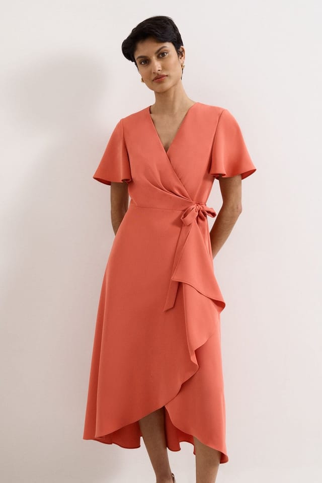 Phase Eight Phase Eight Women's Julissa Wrap Dress in Coral - 3