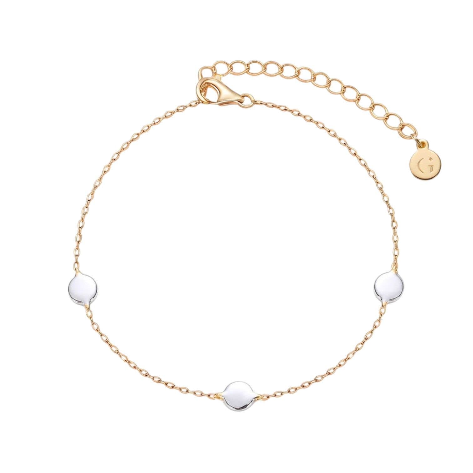 Gold Trip Gold Trip Women's Two Tone Silver Disc Charm Bracelet