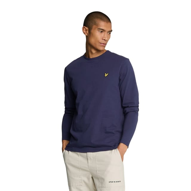 Lyle & Scott Lyle & Scott Men's Plain Long-Sleeved T-Shirt in Navy - 3