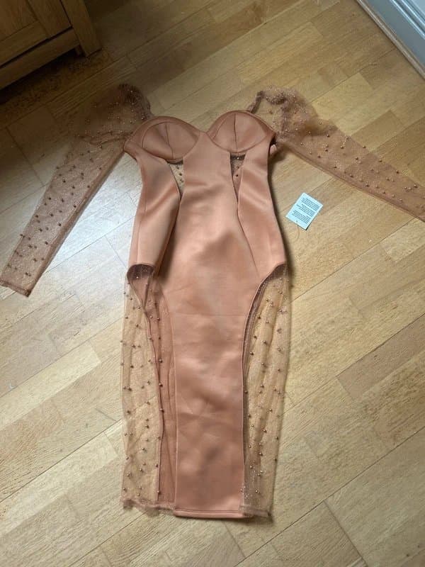 ASOS Design Asos design nude Pearl dress size 10