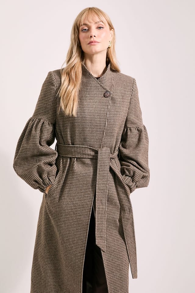 Wallis Wallis Women's Principles by Check Balloon Sleeve Coat - 2