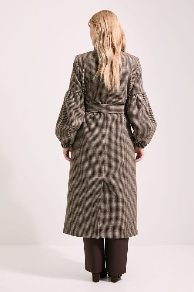 Wallis Wallis Women's Principles by Check Balloon Sleeve Coat - 3