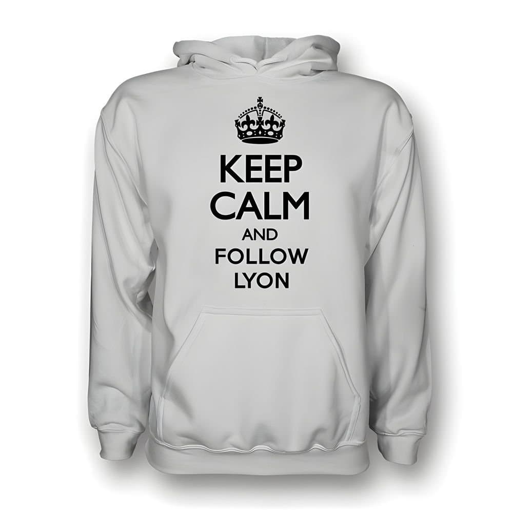 Olympique Lyon Olympique Lyon Men's Keep Calm & Follow Lyon Hoody in White