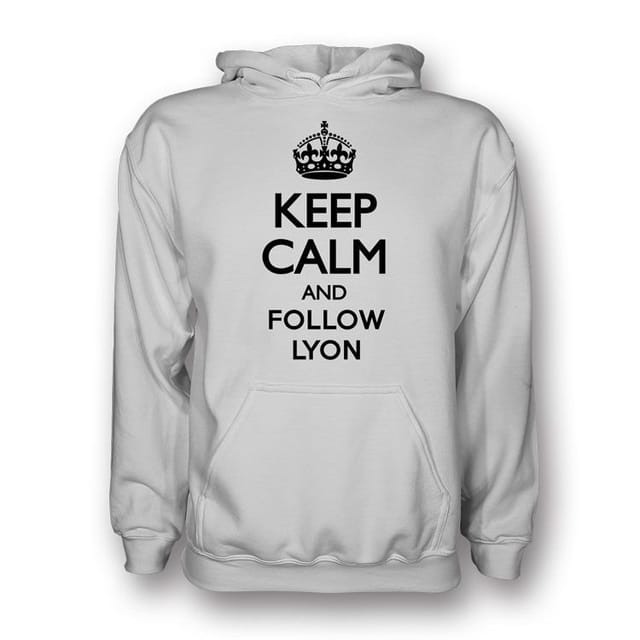 Olympique Lyon Olympique Lyon Men's Keep Calm & Follow Lyon Hoody in White - 2
