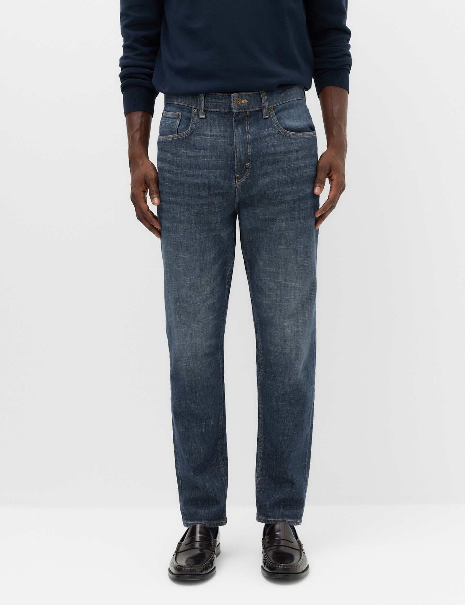 Marks & Spencer M&S Straight Fit 5 Pocket Jeans Dusty Blue