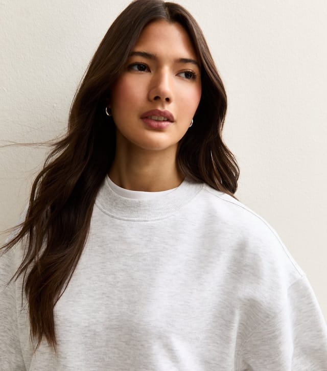 New Look Women's Grey Marl Relaxed Crew Neck Sweatshirt New Look - 2