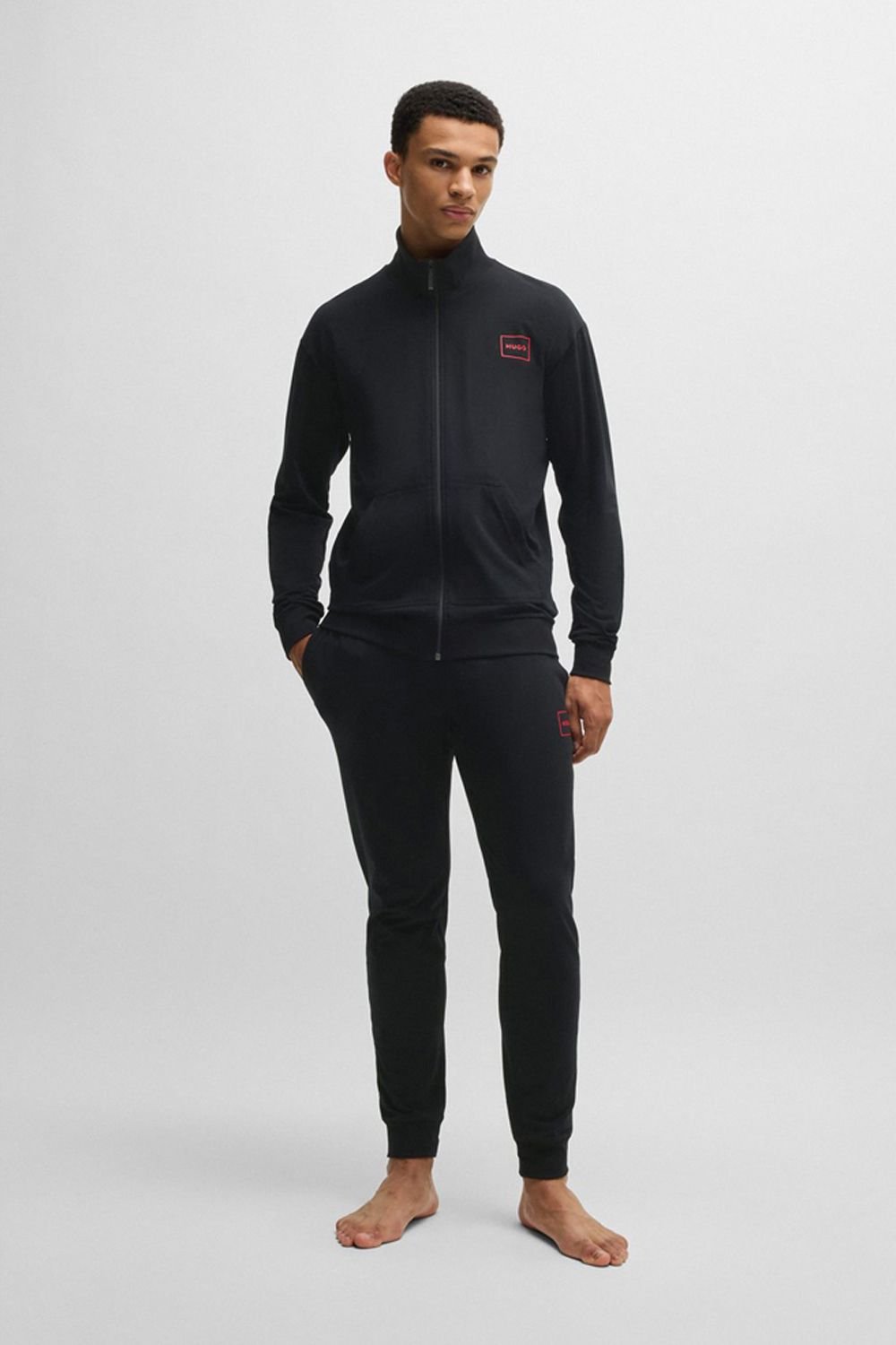 HUGO Hugo Men's Laze Box Logo Full Zip Top Black - 3