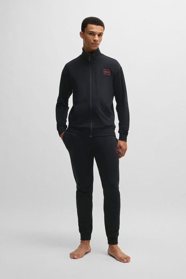 HUGO Hugo Men's Laze Box Logo Full Zip Top Black - 3