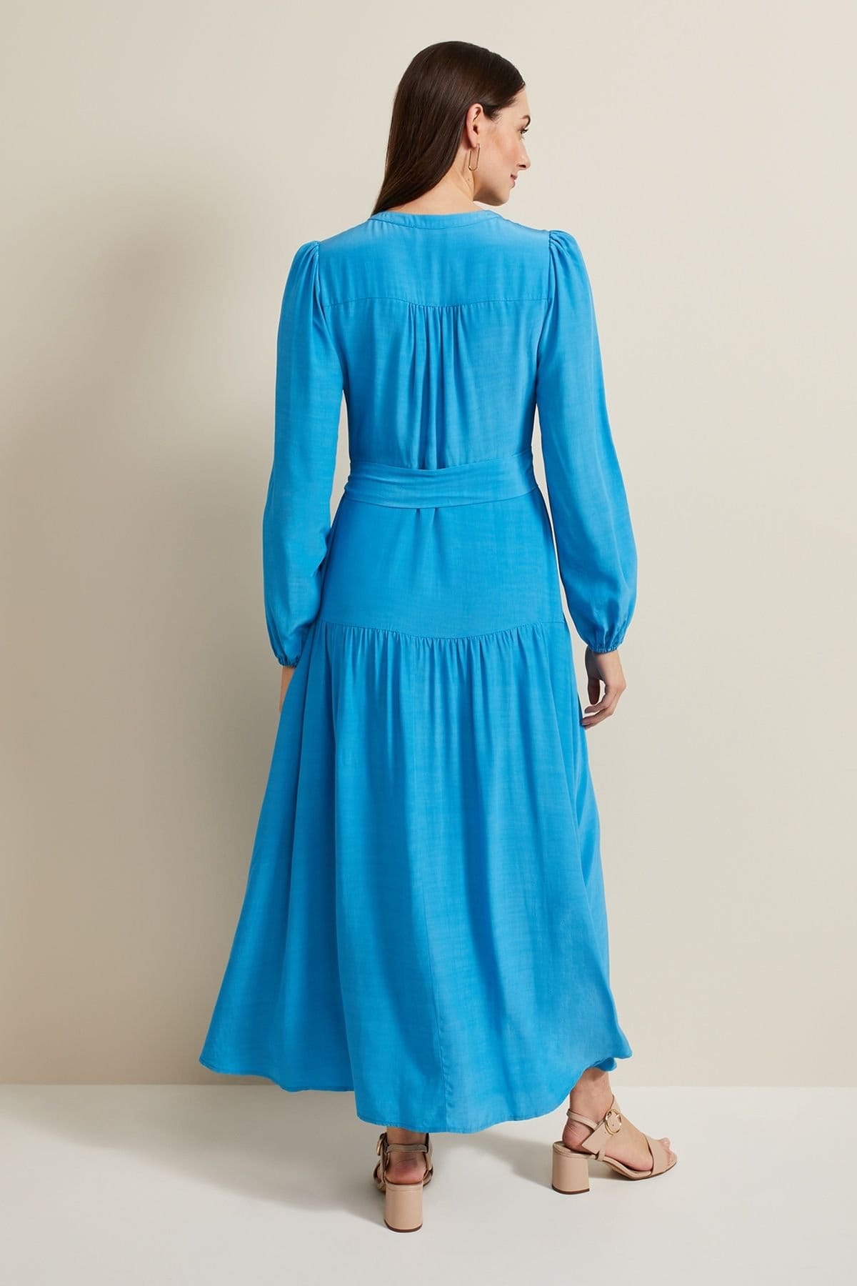 Phase Eight Phase Eight Women's Tori Button Through Maxi Dress in Bright Blue - 4