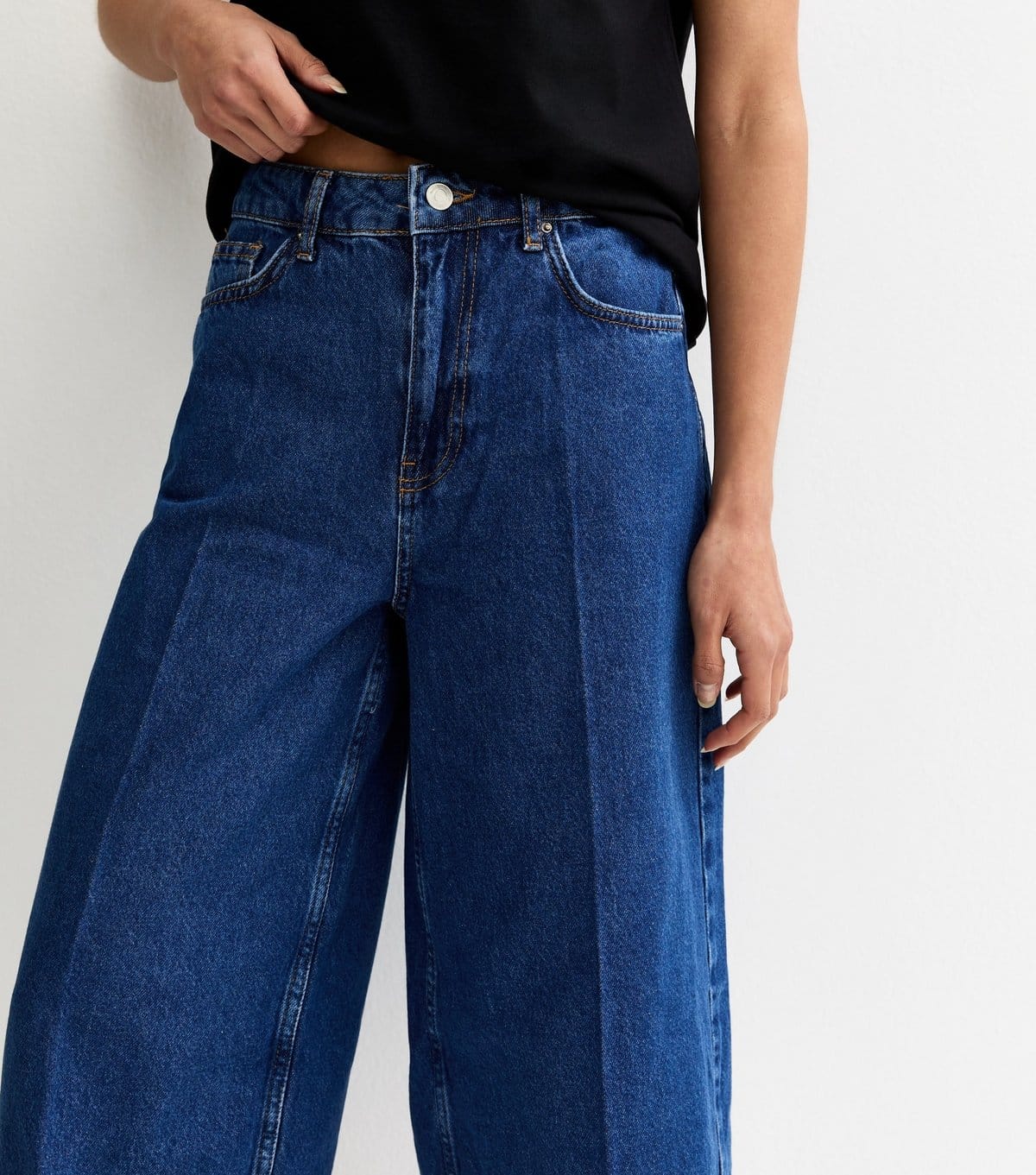 New Look Women's Mid Wash Blue Denim Culottes New Look - 4