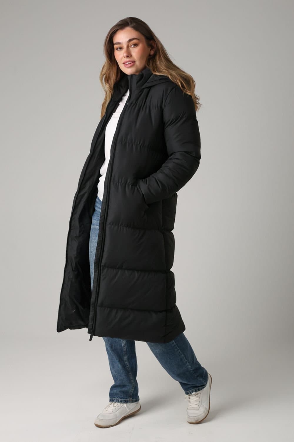 French Connection French Connection Black Quilted Puffer Jacket with Hood