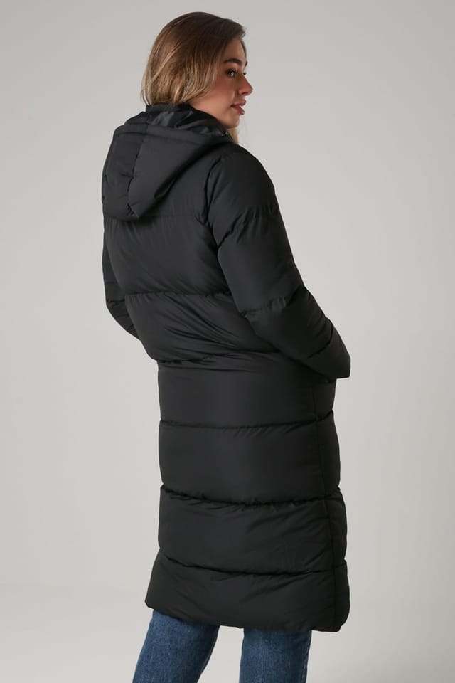 French Connection French Connection Women's Longline Quilted Puffer Jacket with Hood in Black - 2