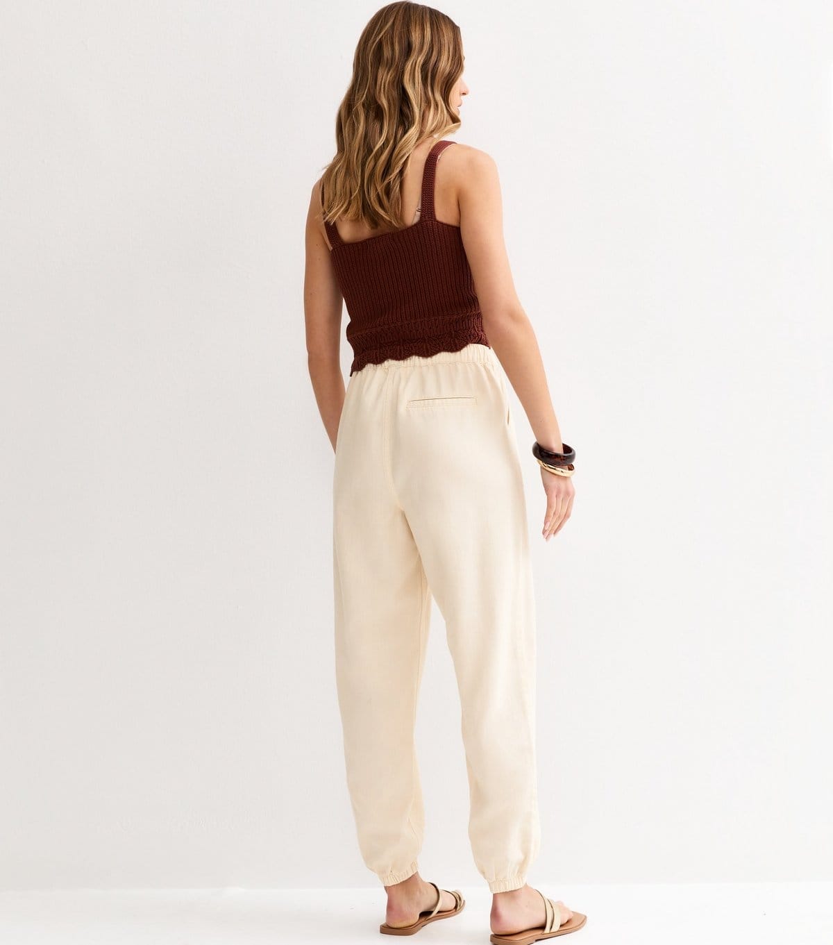 New Look Women's Off White Cotton Tapered Cargo Trousers New Look - 4