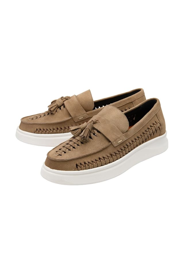 Frank Wright Frank Wright Men's Suede 'Robson' Loafers in Taupe - 2