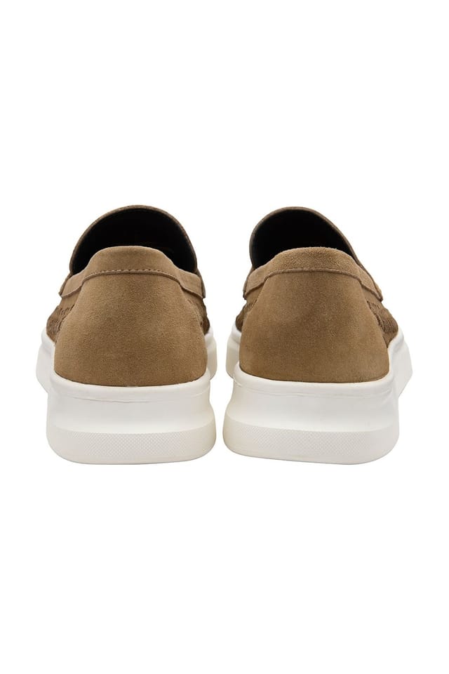 Frank Wright Frank Wright Men's Suede 'Robson' Loafers in Taupe - 3