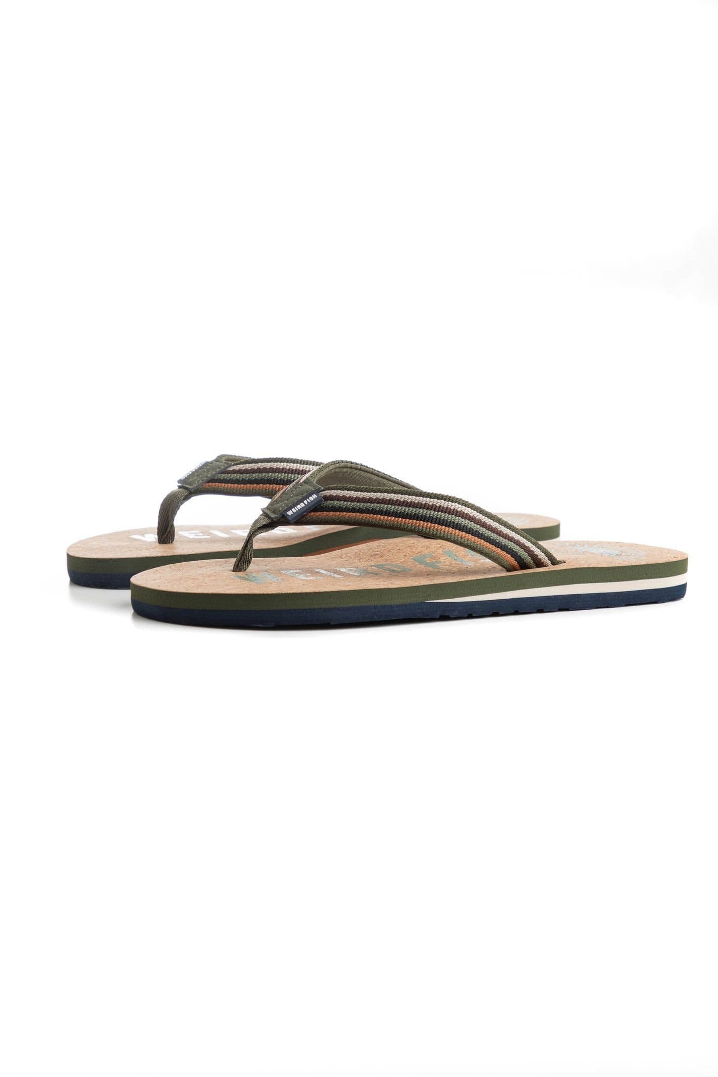 Weird Fish Weird Fish Men's Englewood Cork Flip Flops in Olive