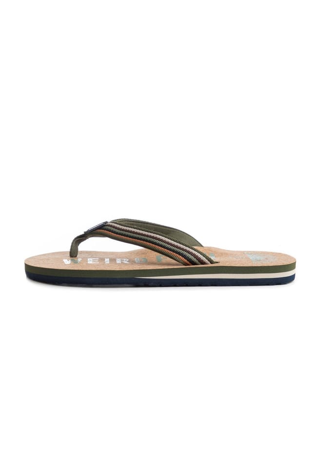 Weird Fish Weird Fish Men's Englewood Cork Flip Flops in Olive - 3