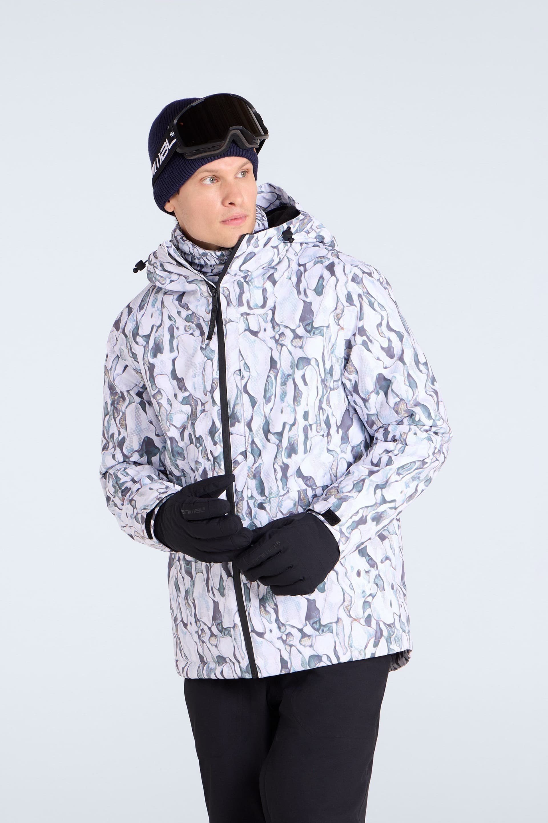 Animal Animal Men's 'Cruise' Water Resistant Lift Pass Pocket Adjustable Hood Snow Jacket in White