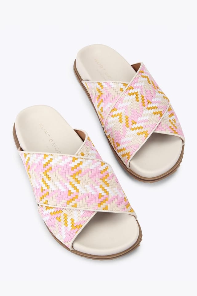 Kurt Geiger London Kurt Geiger London Women's 'Brixton Cross Strap Slide' Fabric Sandals in Pink - 2