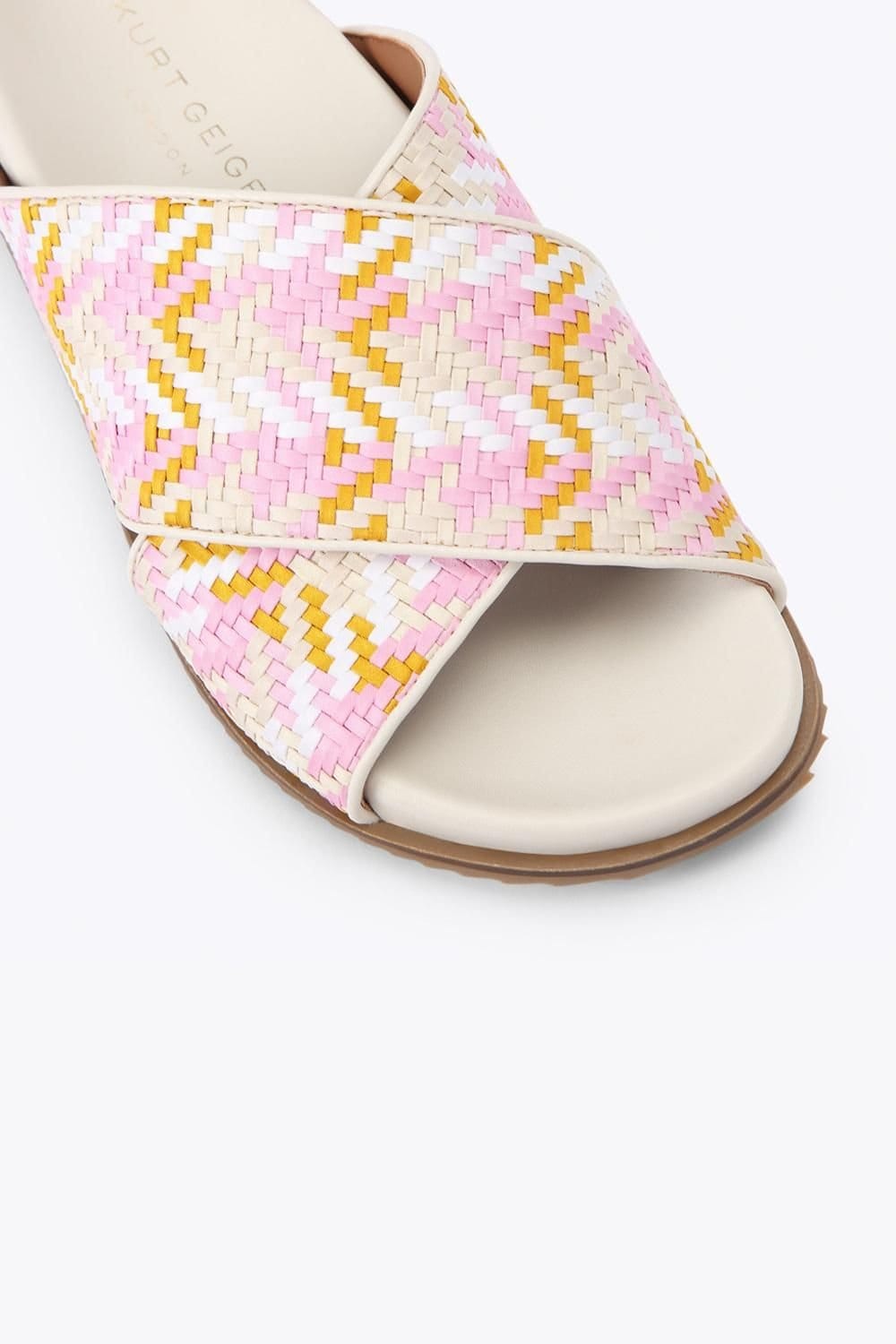 Kurt Geiger London Kurt Geiger London Women's 'Brixton Cross Strap Slide' Fabric Sandals in Pink - 4