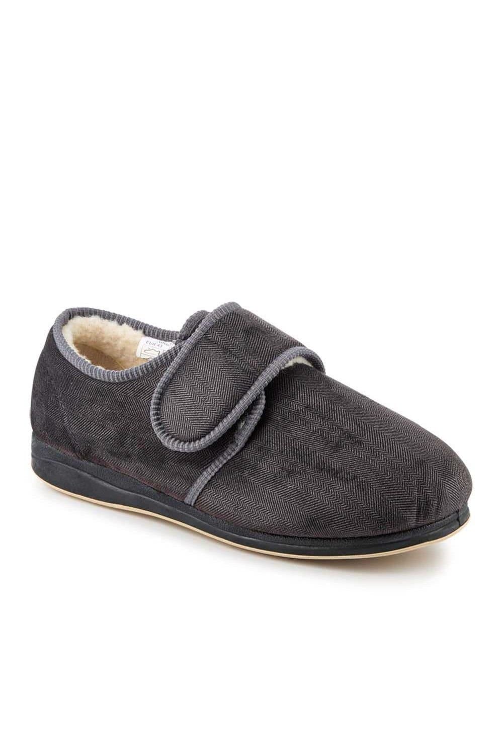 Easyfit Easyfit Men's Extra-Wide Faux-Fur-Lined Slippers in Grey