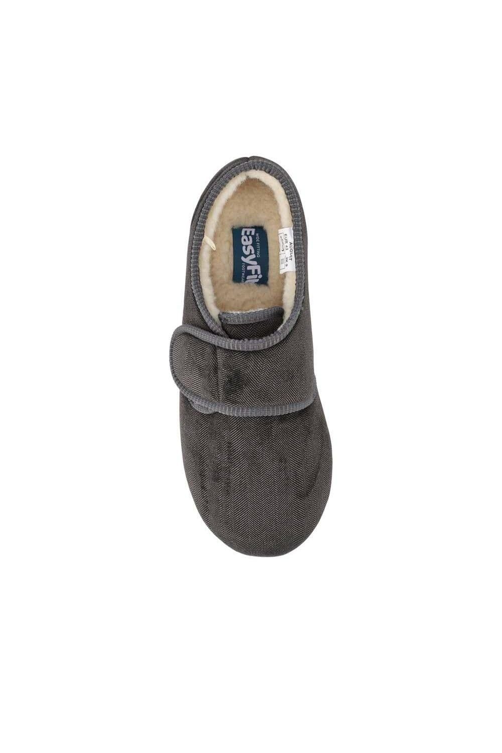 Easyfit Easyfit Men's Extra-Wide Faux-Fur-Lined Slippers in Grey - 4
