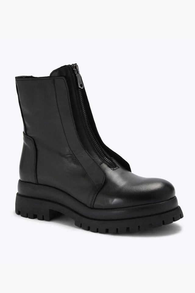 Steve Madden STEVE MADDEN Women's 'Milton Black Leather' Leather Boots - 2