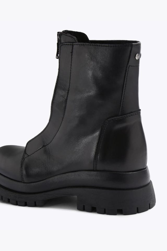Steve Madden STEVE MADDEN Women's 'Milton Black Leather' Leather Boots - 3
