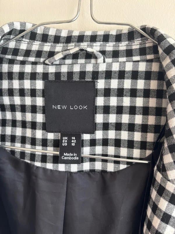 New Look Black and white check blazer