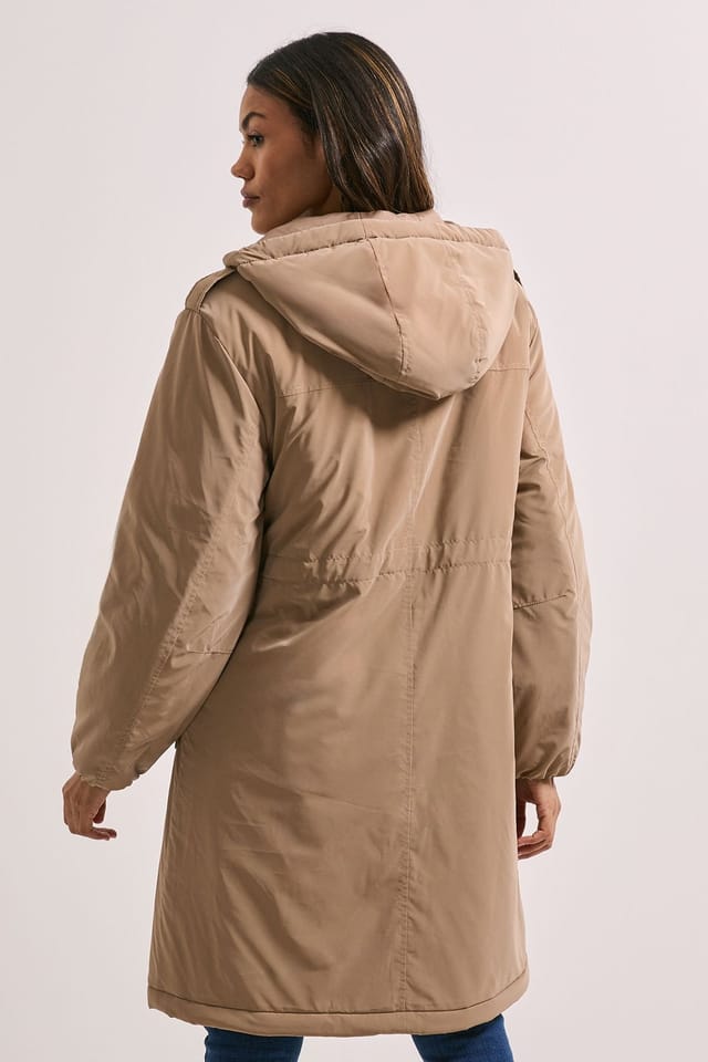 Dorothy Perkins Dorothy Perkins Women's Barrel Sleeve Parka Coat in Mocha - 3