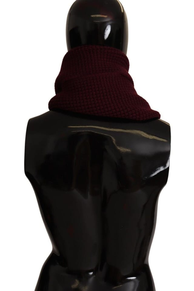 Dolce & Gabbana Dolce & Gabbana Women's Dolce Gabbana Ribknit Wool Scarf in Dark Red - 3