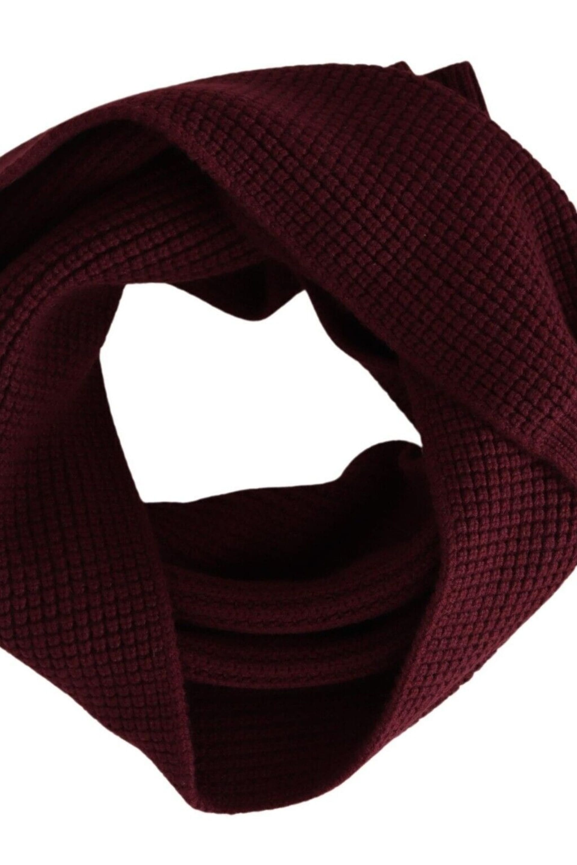 Dolce & Gabbana Dolce & Gabbana Women's Dolce Gabbana Ribknit Wool Scarf in Dark Red - 4