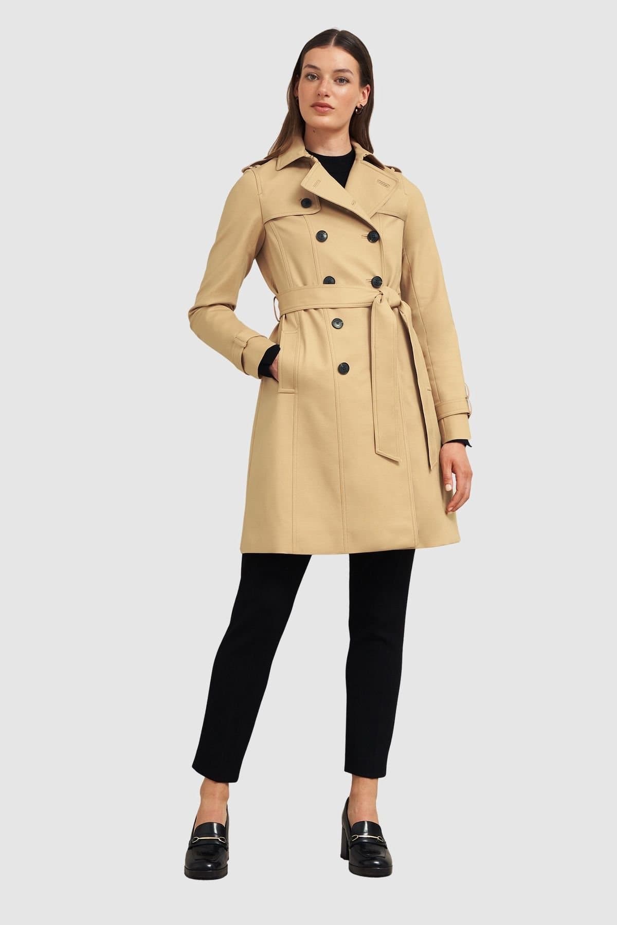 Hobbs London Hobbs London Light Tan Double Breasted Trench Coat