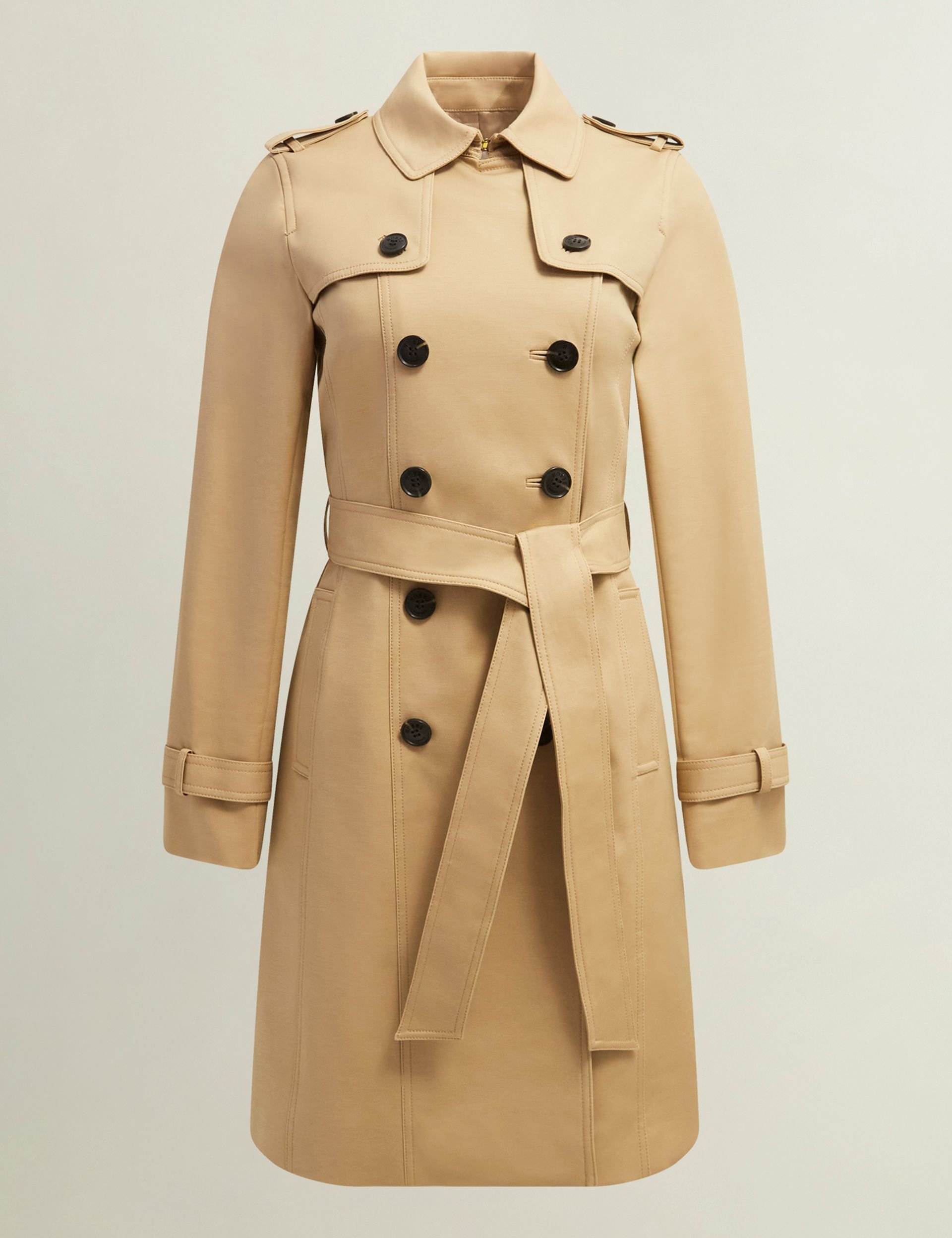 Hobbs London Hobbs London Women's Saskia Double Breasted Trench Coat in Light Tan - 2
