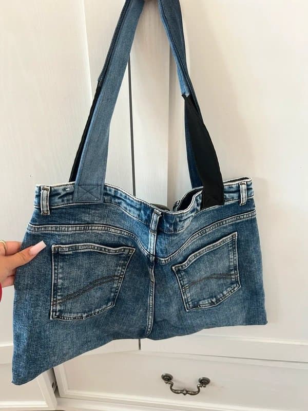 The Unbranded Brand Handmade Reworked Denim Tote Bag Upcycled FatFace Jean Shoulder Bag Y2K Boho