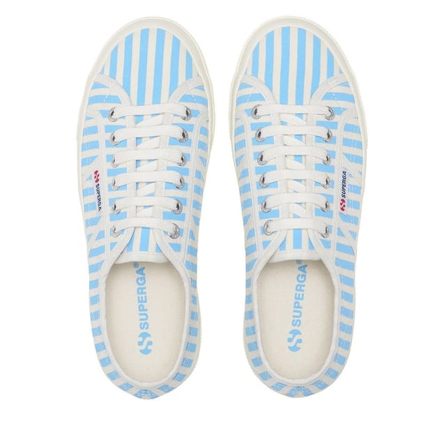 Superga Superga Women's 2740 Print Stripes Trainers in Light Blue - 3