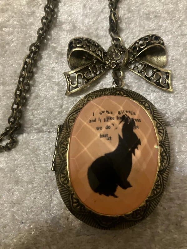 Topshop Topshop kitsch retro brass vintage gold Alice in Wonderland rabbit locket chain necklace bow