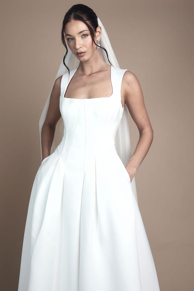 Coast Coast Women's Sleeveless Drop Waist Wedding Dress in Ivory - 2