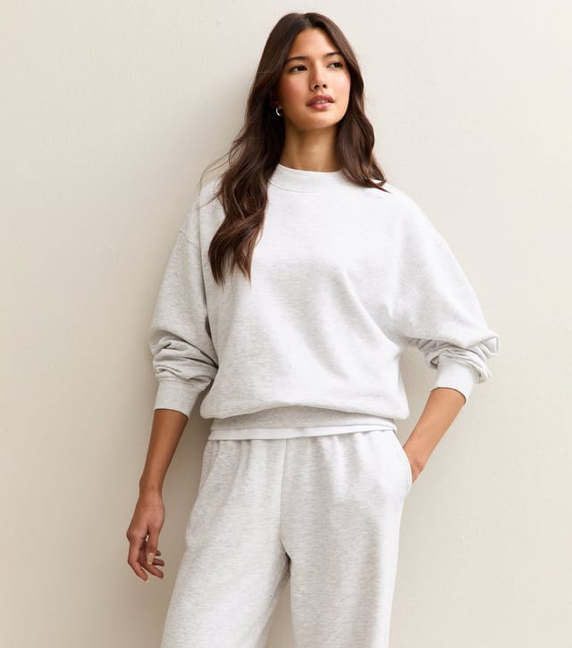 New Look Women's Grey Marl Relaxed Crew Neck Sweatshirt New Look - 2