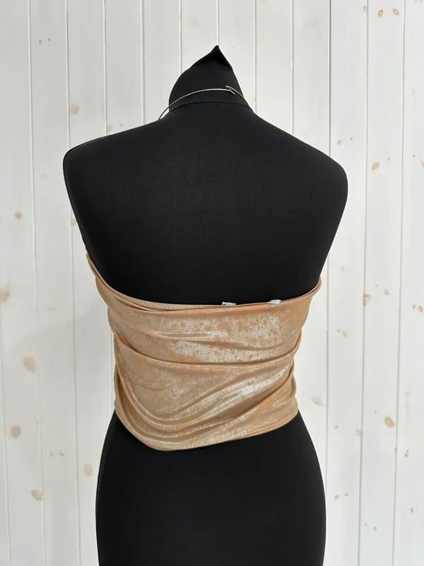 New Look 90s new look gold faded crop top clasp halterneck