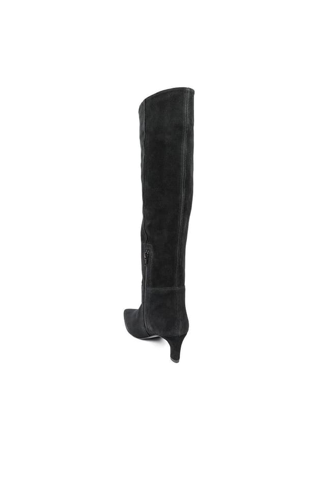 Jones Bootmaker Jones Bootmaker Women's Candra Leather Stiletto Heel Long Boots in Black - 3