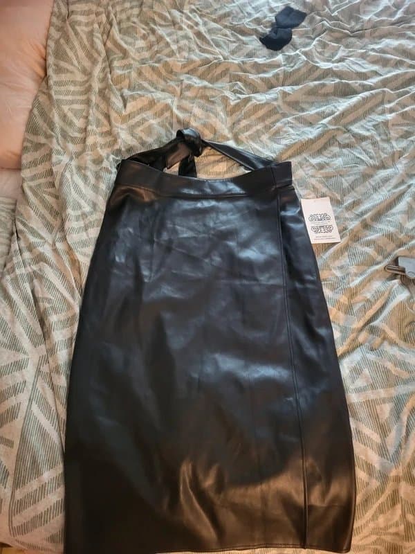 Never Fully Dressed Black Vegan Leather Size 14 Jaspre Skirt from Never Fully Dressed 2024