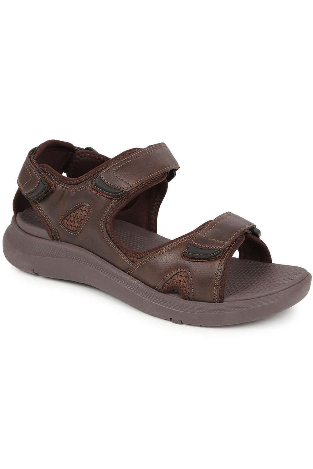 Pavers Pavers Men's Touch-Fasten Sandals in Dark Brown