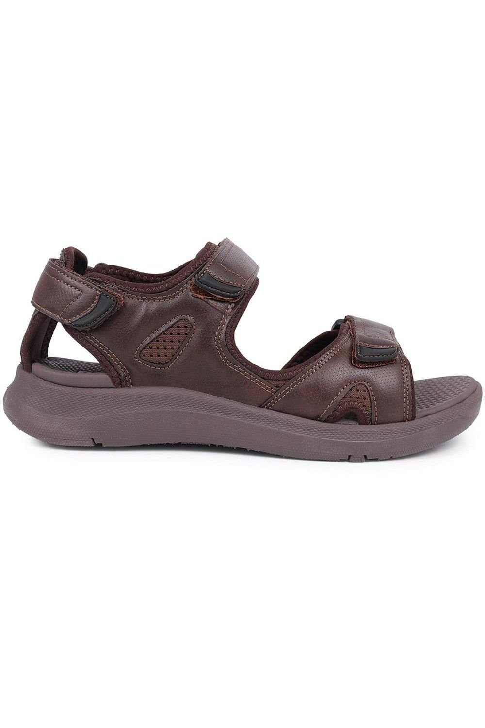 Pavers Pavers Men's Touch-Fasten Sandals in Dark Brown - 2