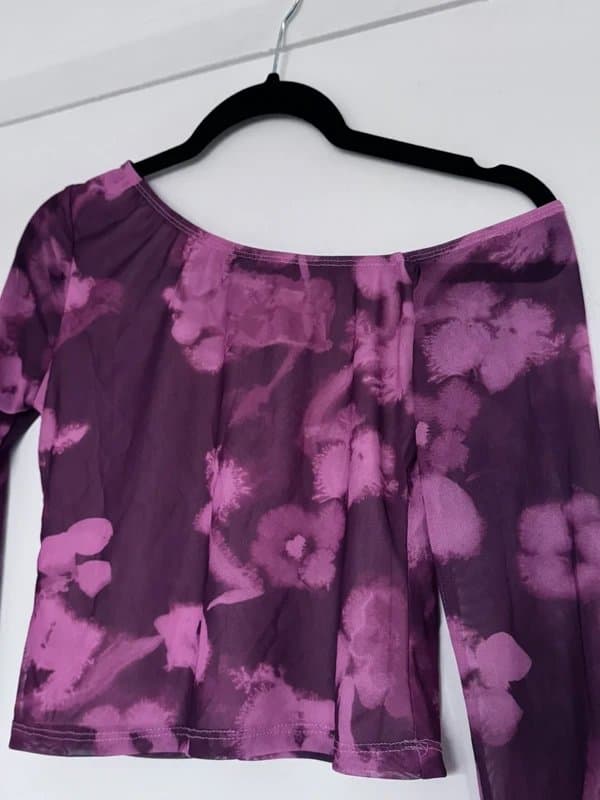 ASOS Design Asos Design Floral Mesh One-Shoulder Crop Top-Size S