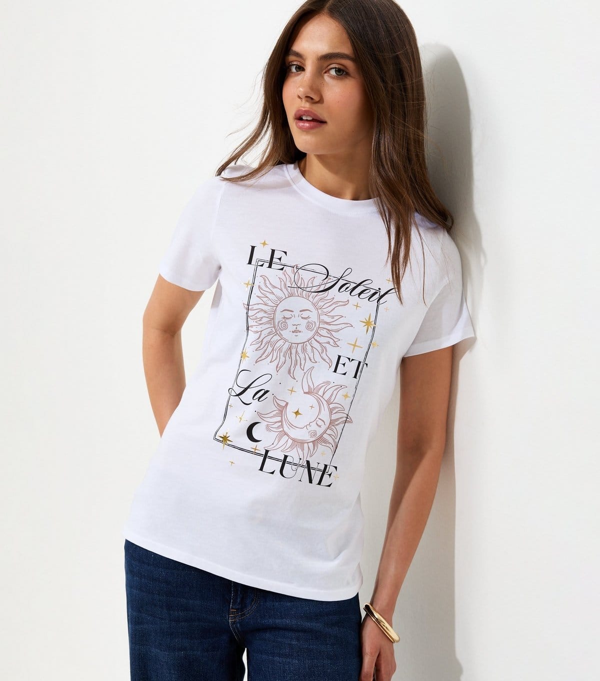 New Look White Graphic Relaxed T-Shirt