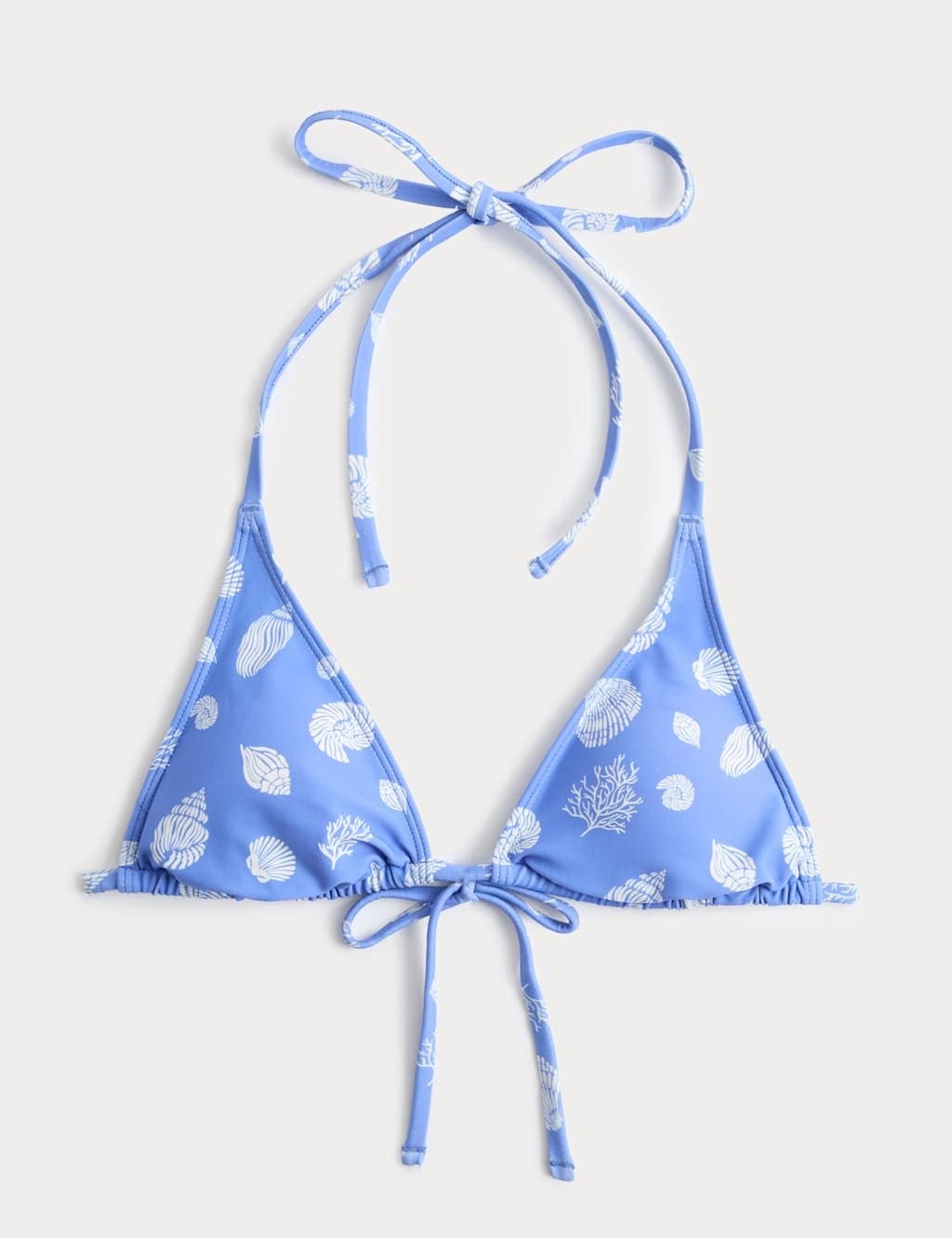 Marks & Spencer M&S Printed Triangle Bikini Top in Blue Mix