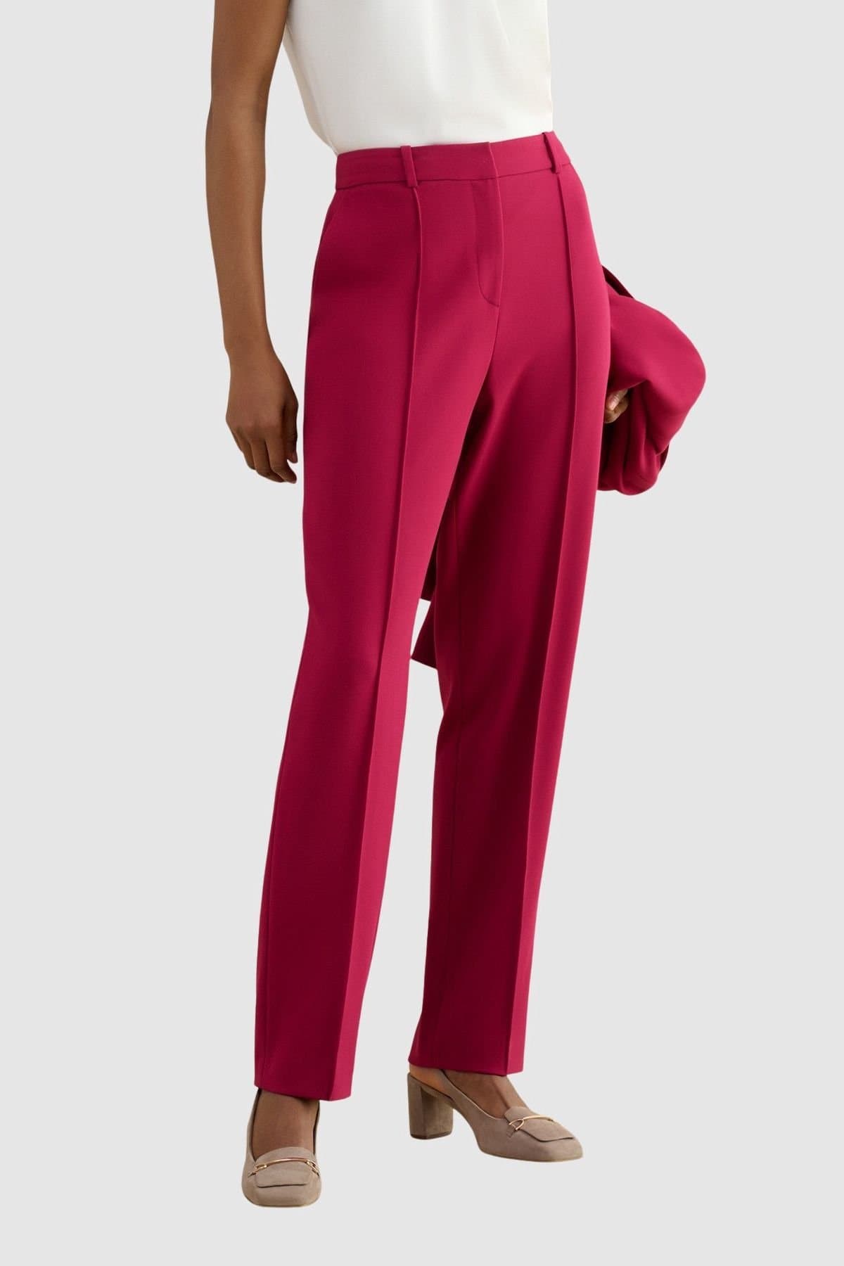Hobbs London Hobbs London Cerise Straight Leg Trousers